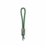Lanyard da polso in nylon su misura con componente metallico color verde bottiglia settima vista