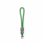 Lanyard da polso in nylon su misura con componente metallico color verde mela settima vista