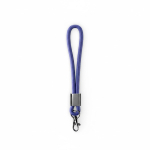 Lanyard da polso in nylon su misura con componente metallico color blu elettrico settima vista