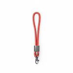 Lanyard da polso in nylon su misura con componente metallico color rosso scuro settima vista