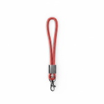 Lanyard da polso in nylon su misura con componente metallico color granata settima vista