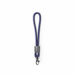 Lanyard da polso in nylon su misura con componente metallico color blu oltremare settima vista