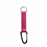 Portachiavi in nastro di poliestere su misura con moschettone color fucsia settima vista