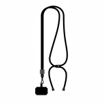 Lanyard regolabile su misura in poliestere per smartphone color nero settima vista