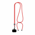 Lanyard regolabile su misura in poliestere per smartphone color rosso settima vista