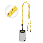 Lanyard regolabile su misura in poliestere per smartphone color giallo quinta vista