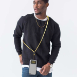 Lanyard regolabile su misura in poliestere per smartphone color giallo