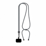 Lanyard regolabile su misura in poliestere per smartphone color grigio scuro settima vista