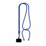Lanyard regolabile su misura in poliestere per smartphone color blu elettrico settima vista