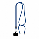 Lanyard regolabile su misura in poliestere per smartphone color blu oltremare settima vista
