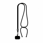 Lanyard bicolore regolabile su misura in RPET per smartphone color nero settima vista