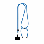 Lanyard bicolore regolabile su misura in RPET per smartphone color blu settima vista