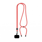 Lanyard bicolore regolabile su misura in RPET per smartphone color rosso settima vista