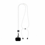 Lanyard bicolore regolabile su misura in RPET per smartphone color bianco settima vista