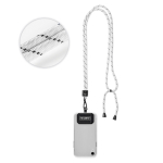 Lanyard bicolore regolabile su misura in RPET per smartphone color bianco quinta vista