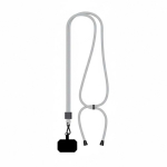 Lanyard bicolore regolabile su misura in RPET per smartphone color grigio settima vista