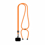 Lanyard bicolore regolabile su misura in RPET per smartphone color arancione settima vista