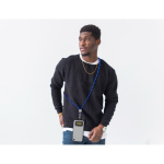 Lanyard bicolore regolabile su misura in RPET per smartphone color blu reale