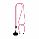 Lanyard bicolore regolabile su misura in RPET per smartphone color fucsia settima vista