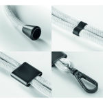 Lanyard bicolore regolabile su misura in RPET per smartphone color rosso scuro quinta vista
