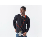 Lanyard bicolore regolabile su misura in RPET per smartphone color rosso scuro