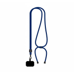 Lanyard bicolore regolabile su misura in RPET per smartphone color blu oltremare settima vista