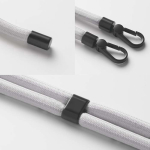 Porta smartphone poliestere su misura con 2 ganci e patch color bianco quinta vista