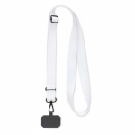 Lanyard per smartphone su misura con patch inclusa color bianco settima vista