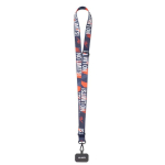 Lanyard porta badge regolabile su misura RPET per sublimazione color bianco