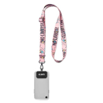 Lanyard porta badge regolabile su misura RPET per sublimazione color bianco