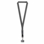 Porta smartphone su misura con tracolla in nastro tessuto color nero settima vista