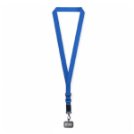 Porta smartphone su misura con tracolla in nastro tessuto color blu vista area di stampa
