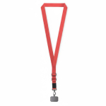 Porta smartphone su misura con tracolla in nastro tessuto color rosso settima vista