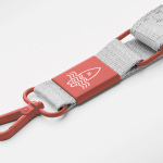 Porta smartphone su misura con tracolla in nastro tessuto color grigio quinta vista