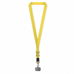 Porta smartphone su misura con tracolla in nastro tessuto color giallo settima vista