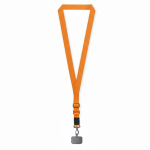 Porta smartphone su misura con tracolla in nastro tessuto color arancione settima vista