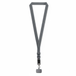 Porta smartphone su misura con tracolla in nastro tessuto color grigio scuro settima vista