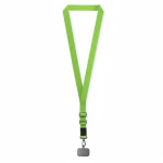 Porta smartphone su misura con tracolla in nastro tessuto color verde mela settima vista