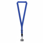 Porta smartphone su misura con tracolla in nastro tessuto color blu reale settima vista