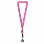 Porta smartphone su misura con tracolla in nastro tessuto color fucsia settima vista