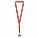 Porta smartphone su misura con tracolla in nastro tessuto color rosso scuro settima vista
