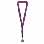 Porta smartphone su misura con tracolla in nastro tessuto color viola settima vista