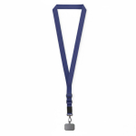 Porta smartphone su misura con tracolla in nastro tessuto color blu oltremare settima vista