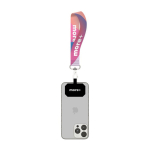 Lanyard da polso smartphone su misura con patch personalizzabile color bianco