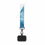 Lanyard da polso smartphone su misura con patch personalizzabile color bianco vista area di stampa