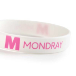 Braccialetto silicone su misura eventi 100% personalizzabile color bianco
