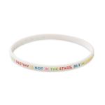 Braccialetto silicone sottile eventi su misura 100% personalizzabile color bianco