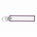 Portachiavi poliestere ricamato su misura con doppio anello color viola settima vista