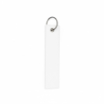 Etichetta in poliestere con anello su misura per portachiavi color bianco settima vista