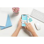 Portachiavi quadrato su misura in PVC con NFC pre-programmato color bianco